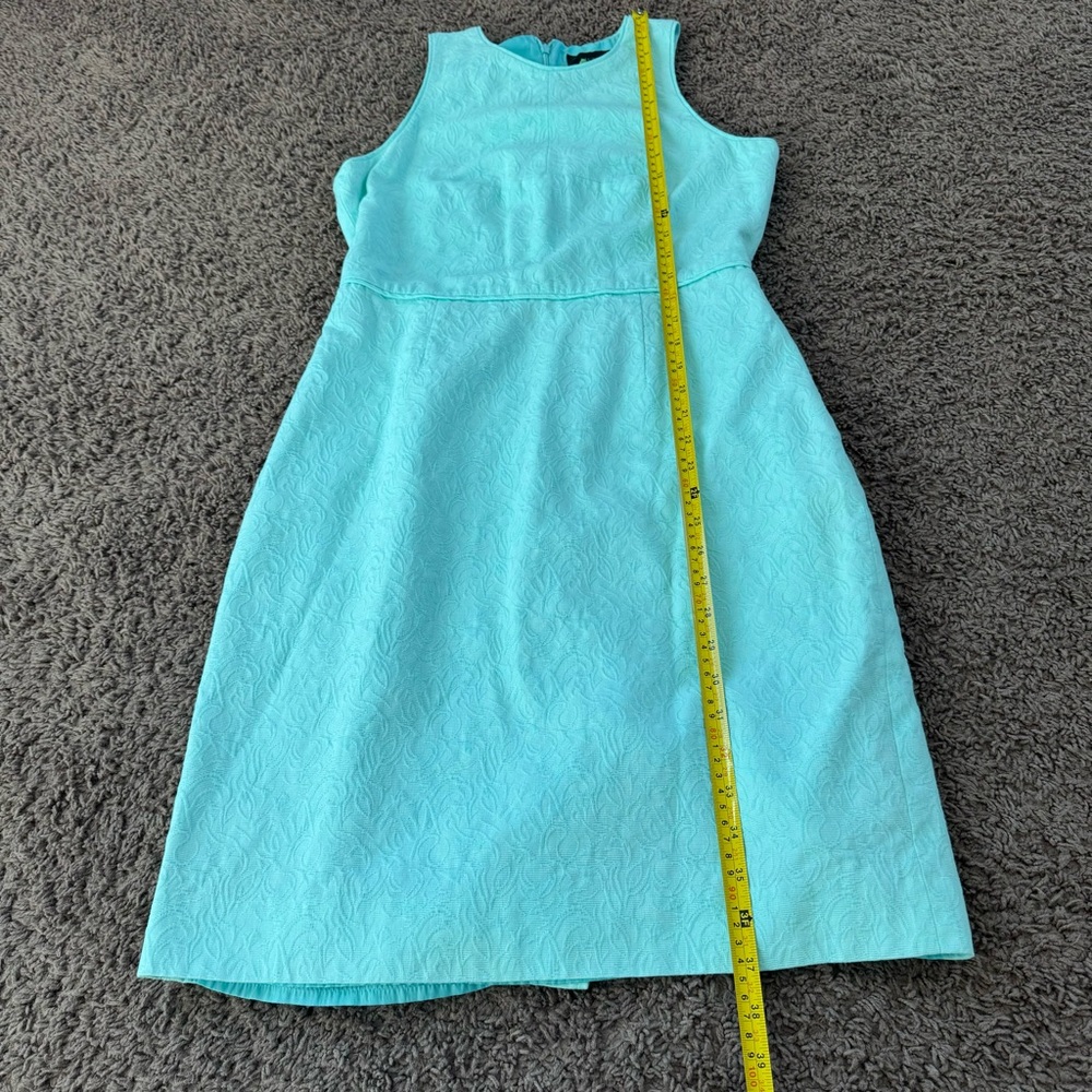 J. Crew Women's Matelasse Tiffany Blue Sheath Dress Aqua Size 8 $138 - Picture 8 of 10
